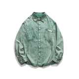 Unisex Jacket Autumn Washed Distressed Loose Shirt Women's Clothing