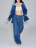 Unisex Pants Fall Pocket Raw Hem Jeans