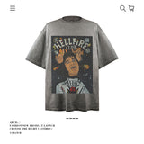 American vintage street T-shirt pure cotton men's and women's summer loose