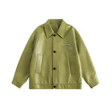 Unisex Jacket Autumn Simplicity High Street Leather Coat