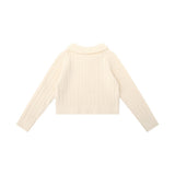 Women Sweater Short Sweater Women's Autumn Polo Collar Slim-Fit Long Sleeve