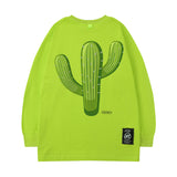 Men Long Sleeve Shirt Cartoon Printed Loose Long Sleeves T-shirt Men's Ins Street