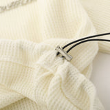 Women Hoodie Waffle Stand Collar Half Sweater Women's Autumn Loose Top