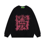 Men Hoodie Printed Letter Pullover Sweatshirt Loose Crew Neck Long Sleeve Sweatshirt