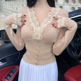 Women Long Sleeve Shirt Women's V-neck Sweater Top