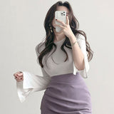 Women's Long Sleeve Shirt Women's Slim Fit Casual Long Sleeve Bottoming Shirt Spring and Autumn