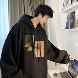 Men Hoodie Hooded Sweater Men's Autumn Loose Couple Sleeve Hoodie Coat