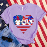 Women's Independence Day T Shirt round Neck Short Sleeve T-shirt Women's Top