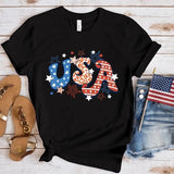 Women's Independence Day T Shirt round Neck Short Sleeve T-shirt Women's Top