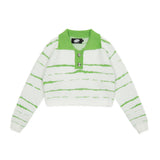 Women Sweater Polo Short Sweater Women's Autumn Leisure Long Sleeve Sweater
