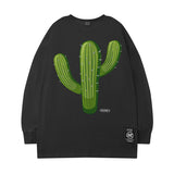 Men Long Sleeve Shirt Cartoon Printed Loose Long Sleeves T-shirt Men's Ins Street