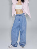 Unisex Pants Fall Pocket Raw Hem Jeans