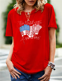 Women's Independence Day T Shirt Pattern Printed Short-Sleeved T-shirt