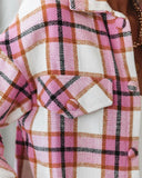 Plaid Trench Coat Spring and Autumn Women's Long Sleeve Plaid Printed