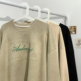 Men Hoodie Suede Sweater Autumn All-Match Steel Seal Loose Casual
