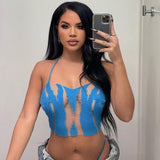 Women Halter Tops Women's Spring Backless Halter Lace-up Tube Top