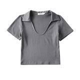 Women T-Shirt Short-Sleeved T-shirt Women's Summer Gray