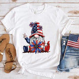 Women Independence Day T Shirt Crew Neck Short Sleeve T-shirt Top