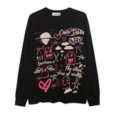 Men Long Sleeve Shirt Printed Long Sleeve T-shirt Men and Women Hip Hop Versatile Base