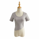 Women T-shirt Summer round Neck Short Sleeves T-shirt Top