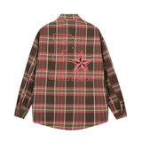 Men Long Sleeved T Shirt Long Sleeve Shirt Spring and Autumn Letter Five-Pointed Star Print Loose Casual Shirt