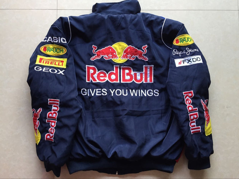 F1 Racing Suit Racing Suit Preppy Style Retro Style Autumn and Winter Wear Coat Cotton-Padded Casual Jacket Full Embroidery