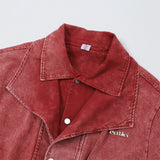 Men Denim Jacket Fake Two-Piece Denim Jacket Men Washed and Worn Denim Jacket