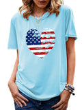 Women's Independence Day T Shirt Pattern Printed Short-Sleeved T-shirt