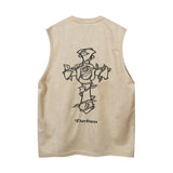 Men T Shirt Vintage Vest Men's Fashion Brand American Retro Hip Hop