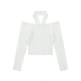 Women Sweater Cropped Knitted Cardigan Women's Long Sleeve Top