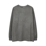 Men Long Sleeve Shirt Vintage Print Distressed Long Sleeve T-shirt Men and Women American Style Hip Hop Loose
