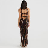 Women Desses Dress Printed Elegant Slim Fit Long Dress