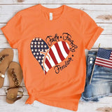 Women's Independence Day T Shirt round Neck Short Sleeve T-shirt