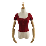 Women T-Shirt Short Knitwear Short Sleeve Women's Summer T-shirt