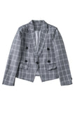 Plaid Trench Coat Women's Autumn and Winter Plaid Three-Dimensional Suit Long Sleeve Plaid Jacket