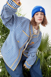 Unisex Jacket Autumn Houndstooth Hemming Coat Women's Clothing