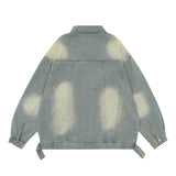 Men Denim Jacket Men's American Style Loose Washed White Denim Jacket