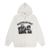Men Hoodie Coat Men's Cardigan Zipper Hooded Top Loose Hooded