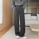 Palazzo Pants Woolen Straight Trousers Loose Casual Wide Leg Pants Straight