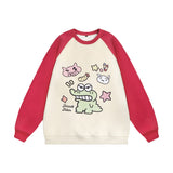 Men Hoodie Cartoon Baby Crocodile round Neck Sweater