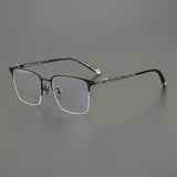 CHH Chrome Hearts Glasses fashion pure titanium dragon pattern carved half frame glasses