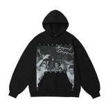 Men Hoodie Character Printed Hoodie Men's Loose Pullover Hoodie