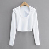 Women T-Shirt Spring and Autumn Sexy Long Sleeve T-shirt Top