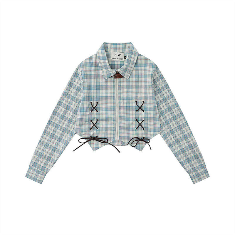 Women Long Sleeve Shirt Girls' Autumn Short Shirt Casual Shoulder