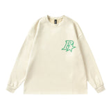 Men Hoodie Inkjet Letters Printed Crew Neck Sweatshirt