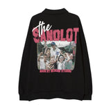 Men Hoodie Figure Printing Lapel Sweater Long Sleeve Pullover Polo Shirt Top Loose Casual