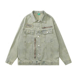 Men Denim Jacket Denim Coat Men's Clothing Spring and Autumn Loose Washed-out Distressed Jacket