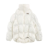 Men Cotton Padded Jacket Pure Color Thickened Bread Coat Men's Winter Warm Cotton-Padded Coat
