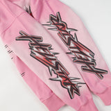 HS Hoodie Flame Vintage Print Loose