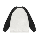 Men Hoodie Printed Crew Neck Sweatshirt Men's Color Matching Long Sleeve Autumn and Winter